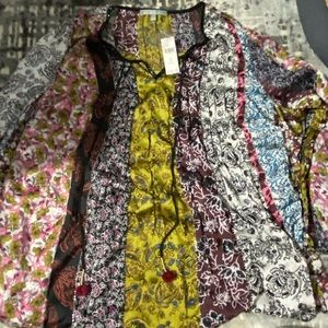 NWT Anthropologie multi-pattern blouse size 2x